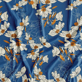 Blue Floral Digital Printed Fabric Manufacturer In Surat